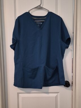 Fabletics Teal V-Neck Scrub Top